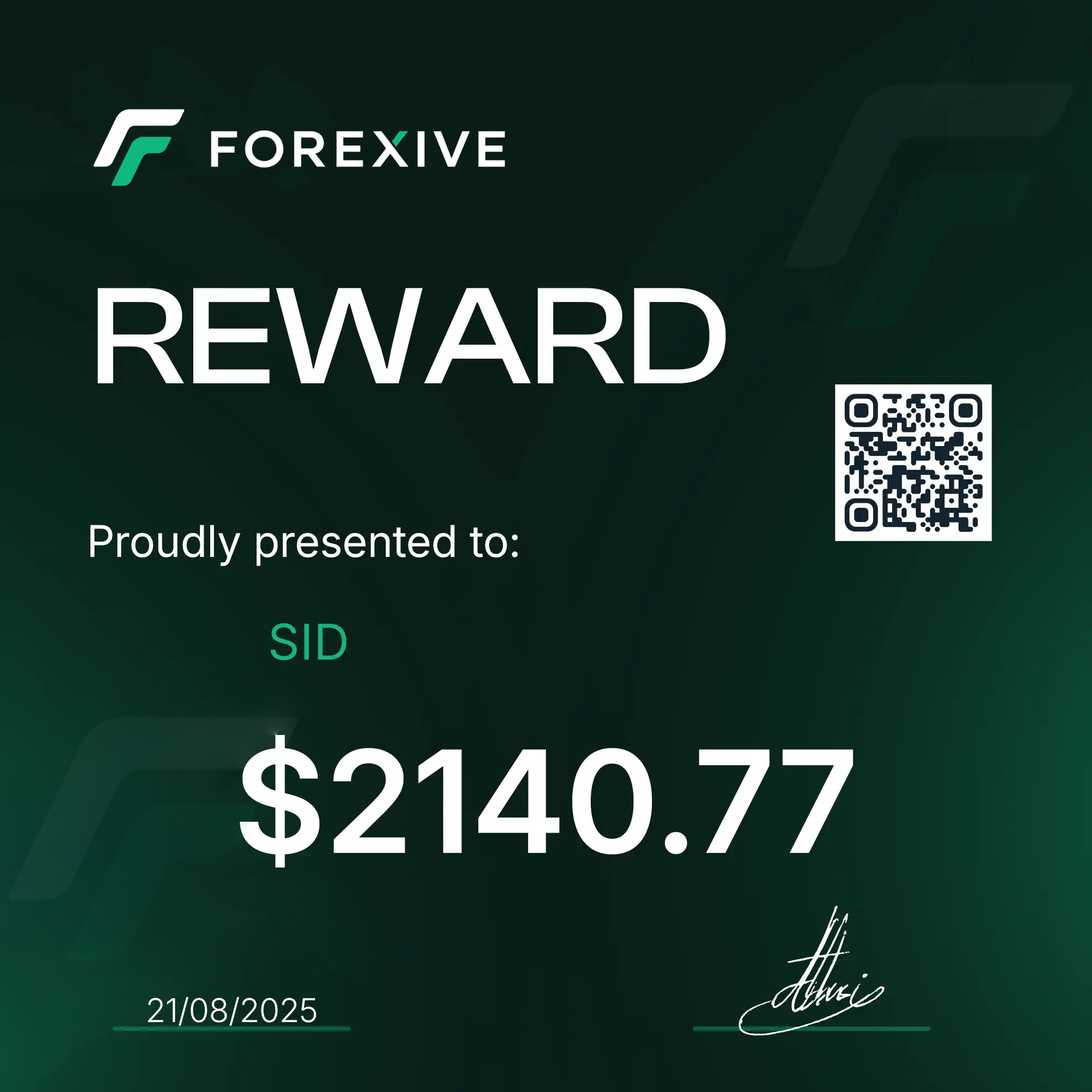 FOREXIVE certificate