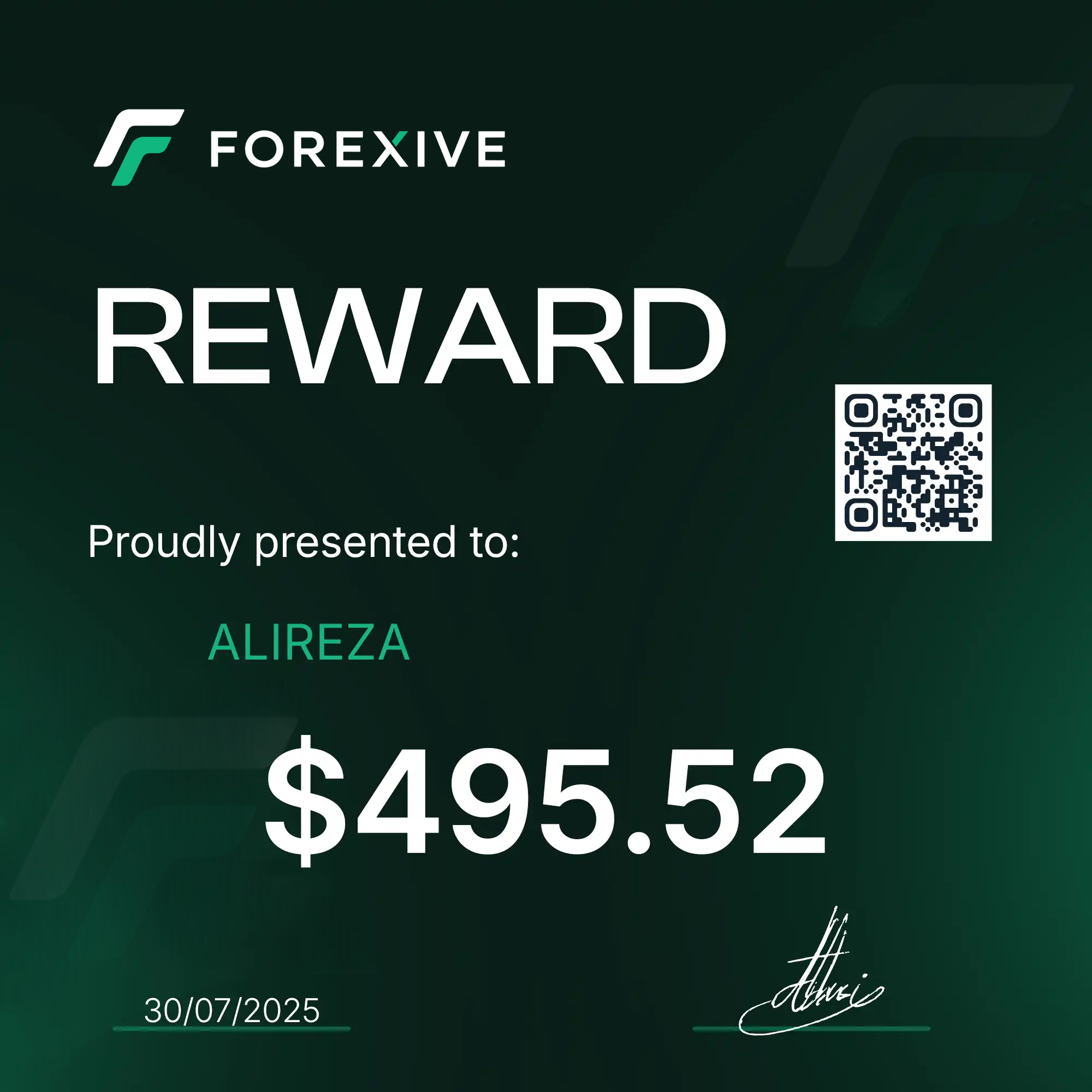 FOREXIVE certificate