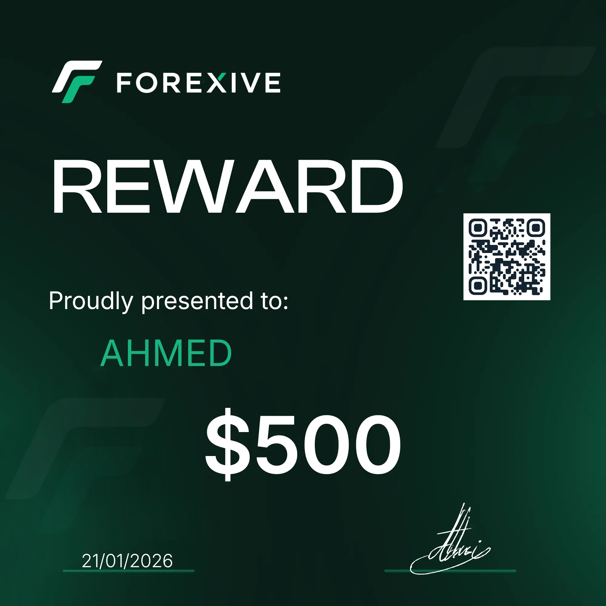 FOREXIVE certificate