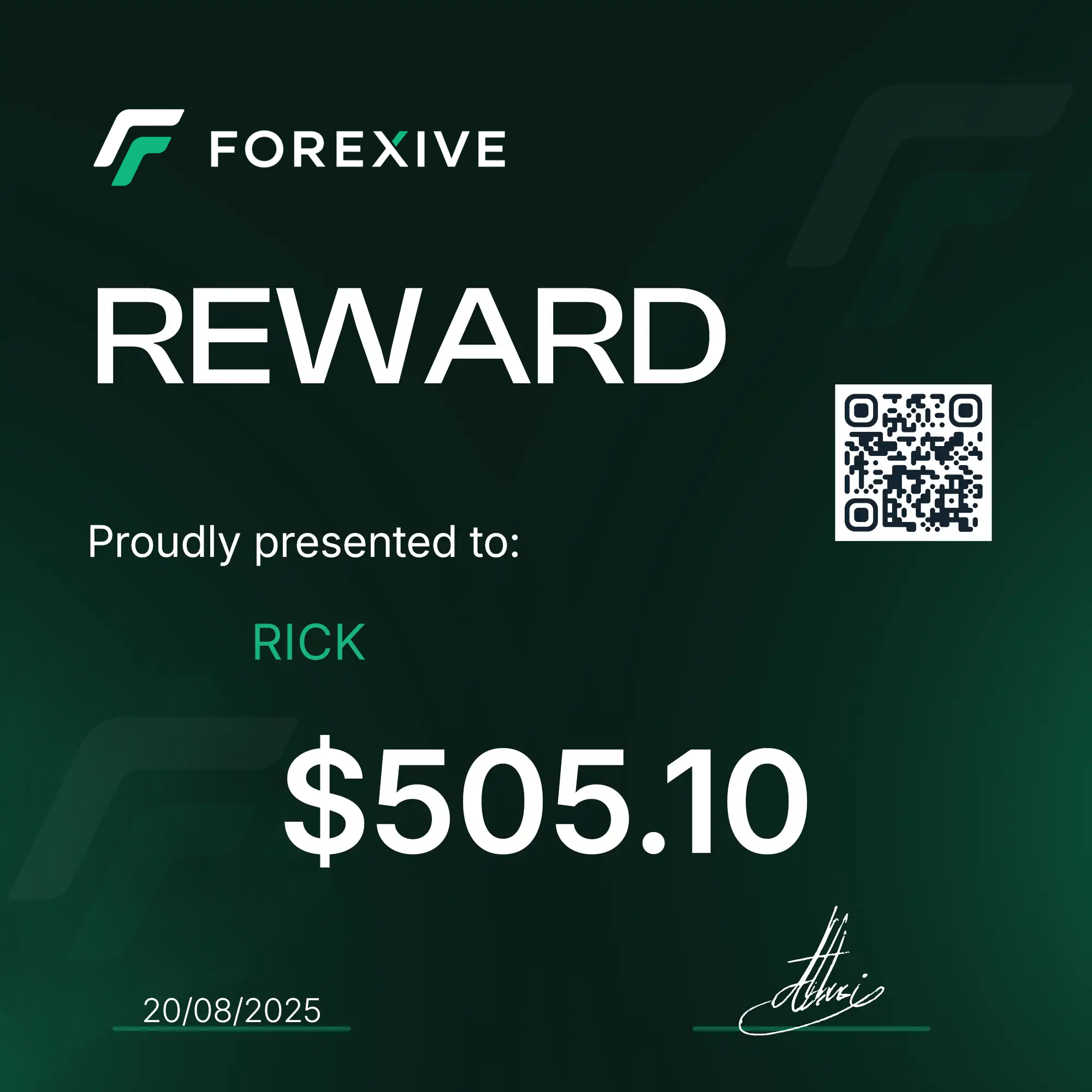FOREXIVE certificate