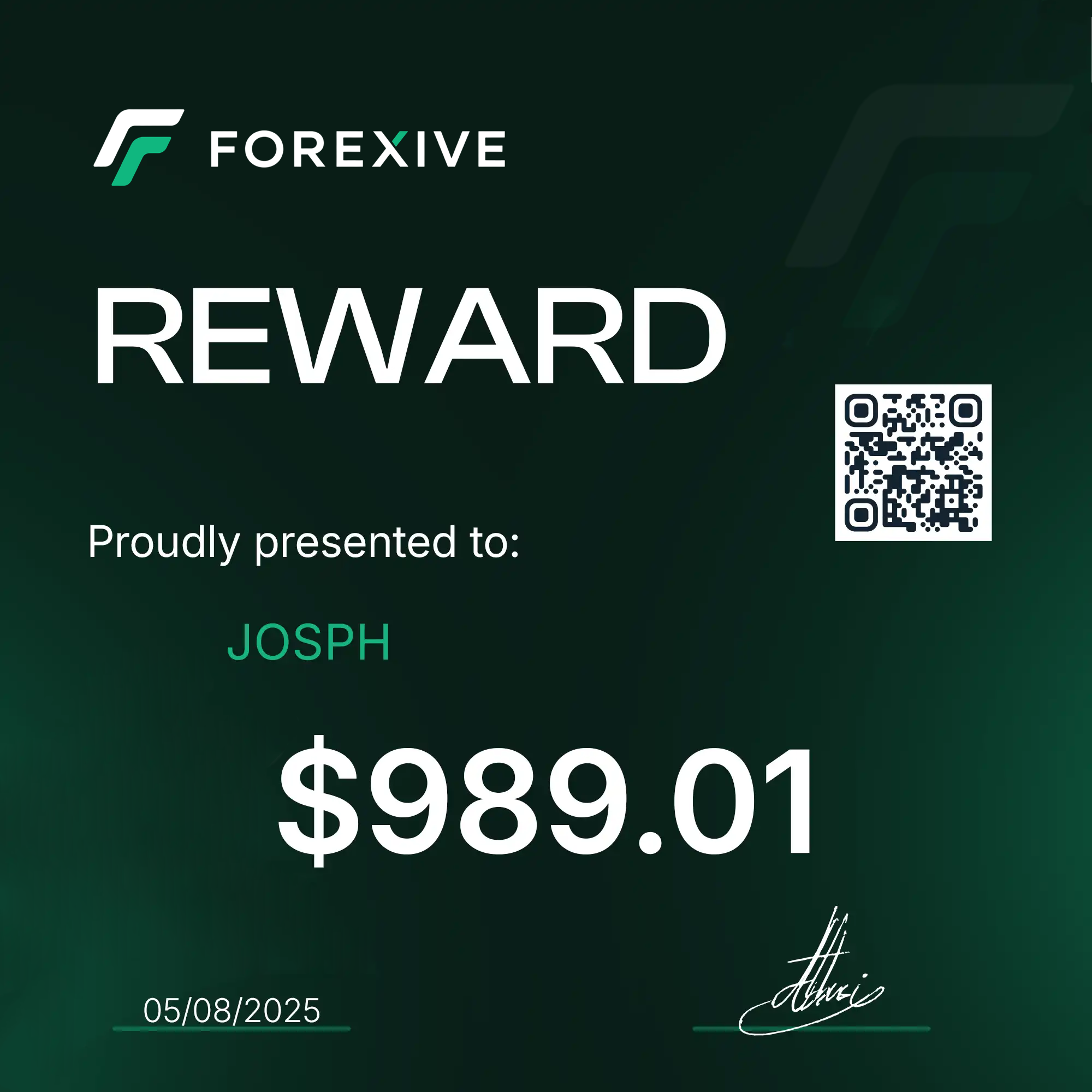 FOREXIVE certificate