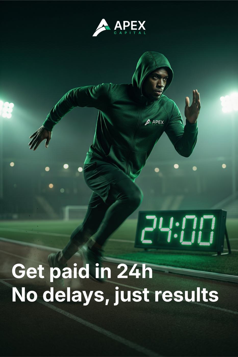 Get paid in 24h - low upfront fee prop firm challenge